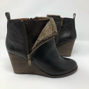 NWT Lucky Brand LK-Yorque Wedge Ankle Boots Sz 7